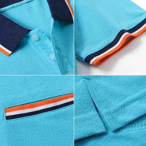 เสื้อโปโลแขนสั้นสำหรับผู้ชายเสื้อถักคอปกผ้าพิมพ์ลายทาง - Product Image 5