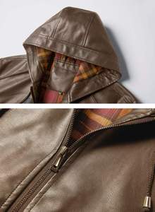 Chaqueta de Cuero Clásica para Hombre, Diseñada para la Moda Urbana, Cómoda para Uso Diario y Versátil para Combinar con Diversos Estilos - Product Image 6