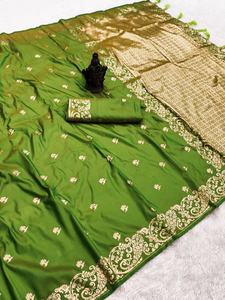 Attrayant Banarsi Soie Avec Zari Tissage Saree Femme Fabricant De Mode De Surat Au Taux Le Plus Bas - Product Image 5