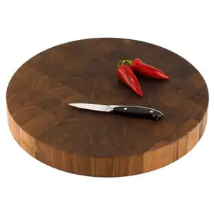 Ak Brass Red Chilly Cutting mit Messer und natürlichem Holz rundes Schneide brett für Küchen geschirr Home Decor