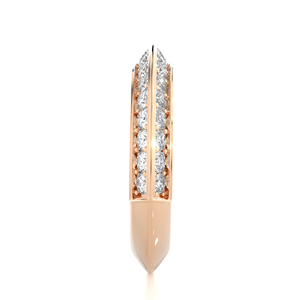 Bague en diamant personnalisable, design classique, alliance en or 14 carats avec diamant rond de laboratoire pour fiançailles - Product Image 4