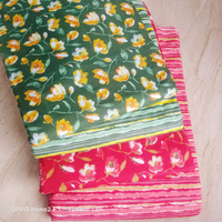 Baru 2024 grosir kain tekstil India kain 100% katun kain garmen bahan Floral blok tangan cetak Layar produsen