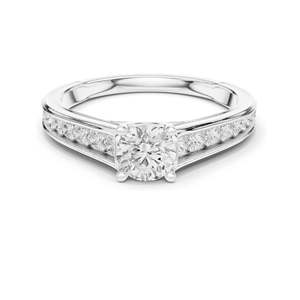 Bague en diamant de laboratoire rond brillant de 0,956 carats pour femmes, clarté VVS-VS EF, or 18 carats, 14 carats, 10 carats et argent 925, rose, jaune - Product Image 2