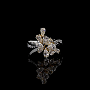 แหวนเพชรทรงมาร์ควิสและทรงลูกแพร์ที่ได้รับการสร้างขึ้นในห้องปฏิบัติการสำหรับผู้หญิง |   เครื่องประดับแฟชั่นสำหรับใส่ลำลอง - Product Image 1