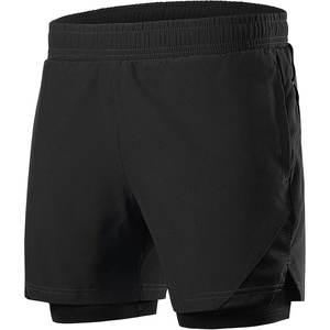 กางเกงออกกำลังกายขาสั้นของผู้ชายทันสมัยแบบ2-in-1แห้งเร็วกางเกงขาสั้นออกกำลังกายแบบผูกเชือกผ้าระบายอากาศได้ดี2025 - Product Image 1