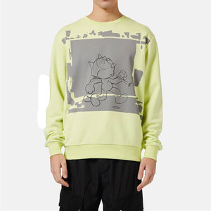 สเวตเชิ้ตคอกลมแขนยาวแบบเรียบสำหรับผู้ชายเสื้อสเวตเชิ้ตผสมผ้าฝ้ายแบบหลวม - Product Image 6