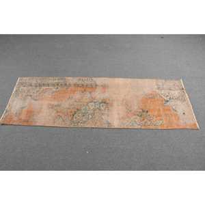 Turkish <b>Rug</b>, <b>Runner</b> 2.5x7.4 ft <b>Rug</b>, Orange Striped <b>Rug</b> - Product Image 3