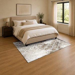 Tapis de salon multicolores neutres modernes abstraits imprimés numériquement, lavables en machine, en chenille, antidérapants, vente en gros RUGS DEPOT LXDP-0595 - Product Image 3