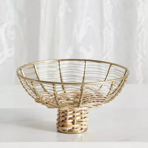 ชามอาหารเหล็กชุบทองพร้อมปอกระเจาดีไซน์เหมาะสำหรับงานแต่งงานรีสอร์ทและร้านอาหารบ้านตกแต่งบนโต๊ะ - Product Image 3