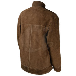 Léger coupe ample col montant veste de soudage de printemps couleur unie respirant imperméable cuir FR coton hommes de haute qualité - Product Image 2