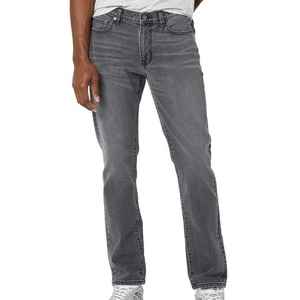 กางเกงยีนส์ขาตรงของผู้ชายผ้าฝ้าย100% กางเกงยีนส์สีเทาซีดจางของผู้ชายดีไซน์ตามสั่ง - Product Image 5