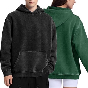 เสื้อฮู้ดดี้ทรงโอเวอร์ไซส์ผ้าฝ้ายปักโลโก้แบบกำหนดเอง ล้างสีแบบแอซิดวอช ปักลาย 3 มิติ ทรงบ็อกซี่ฟิต แต่งดีเทลขาดๆ แบบมินเนอรัลวอช - Product Image 5