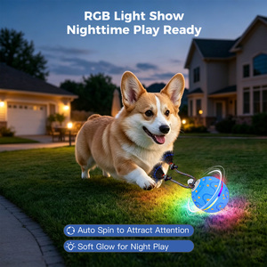 Jouet intelligent pour chien, balle à roulement automatique, résistant aux morsures, en ETPU, interactif, lumières LED RGB, sons d'oiseaux, adorable, pour la vente en gros - Product Image 5