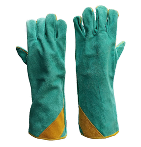 Gants de soudage en cuir fendu de vache longs gants de sécurité en cuir véritable en cuir de vachette Protection du travail soudage industriel - Product Image 6