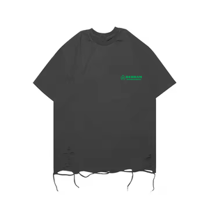 เสื้อยืดคอโอ ทรงปกติ ผ้าโพลีเอสเตอร์/คอตตอน รับผลิตตามแบบ (OEM) พร้อมปักโลโก้  ผ้าเนื้อนุ่ม ย้อมสีพื้น สไตล์ลำลอง คอเสื้อแบบเจอร์ซีย์  ทรงพอดีตัว สำหรับผู้ชาย - Product Image 2