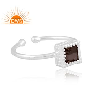Best Quality Fine Sterling Silver Natural Smoky Quartz Gemstone <b>Adjustable</b> <b>Ring</b> Custom Jewelry For Women Gift For Her - Product Image 2