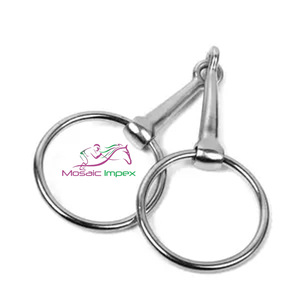 Mosaico Impex Tamaños personalizados Equipo ecuestre equino D Anillo Snaffle Boca torcida Bits de caballo Anillo suelto Tachuela de caballo de alta calidad - Product Image 4