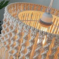 Lampe de lustre en coton macramé nouveau design de noeud éclairage de plafond de style bohème pour salon hall câblage indien fabriqué à la main