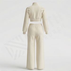 Ensemble de survêtement pour femmes en deux pièces, veste zippée longue, pantalon de survêtement long, pantalon de survêtement évasé, vêtements de sport, vêtements de rue, vêtements d'hiver, tenues de sport - Product Image 2