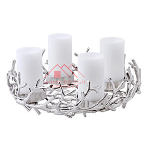 2025 Best Selling Handmade Metal Candle Holder Christmas Candle Arrangement Table Top Decor Metal Candle <b>Stand</b> - Product Image 6