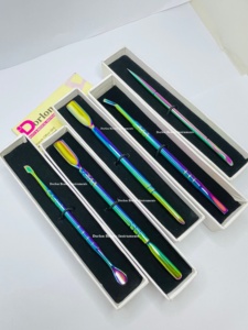 ที่ดันหนังกำพร้าสีรุ้งแบบมืออาชีพทำจากสแตนเลสอุปกรณ์ทำเล็บแบบสองด้านอุปกรณ์ทำความสะอาดเล็บ - Product Image 5