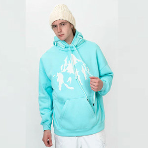 Hot Personalizar Color liso Hombres Snowboard Sudadera con capucha Manga completa Cuello Cubierta Hombres Snowboard Sudadera con capucha - Product Image 1