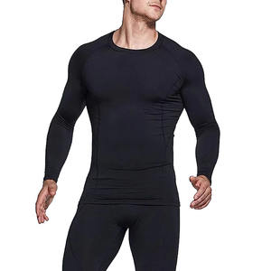 Chemise de compression pour homme de haute qualité, couleur unie, design simple, vêtements de sport et d'entraînement, chemise de compression pour homme, fabrication en gros - Product Image 2