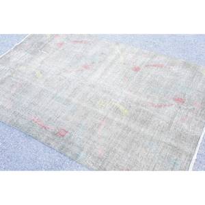 Tapis traditionnel gris moderne en laine fait à la main écologique poil moyen 4.5ft X 6.8ft Patchwork Design salle à manger côté lit Latex - Product Image 3