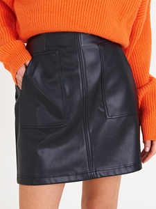 Casual <b>Summer</b> Eco-Friendly Breathable Women's High Quality Thick Leather Knee-Length <b>Skirt</b> - Product Image 4