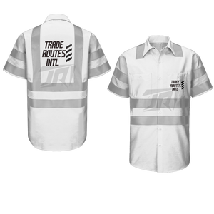 Conjunto de trabajo al aire libre con cuello redondo y camisa abotonada con babero ANSI Clase 1, chaleco de seguridad reflectante impermeable, ropa hecha de poliéster - Product Image 6