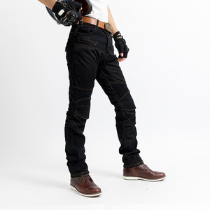 D-Ride Moto Black <b>Men's</b> Polyester/Cotton <b>Biker</b> <b>Jeans</b> with Removable Knee Protectors Breathable Quick Dry Design for All Seasons - Product Image 6
