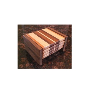 Dessous de verre de tasse à thé en bois d'acacia fabriqué à la main forme ronde et carrée - Product Image 3