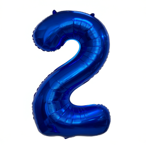 Palloncino Foil Numero 2 Blu Scuro 1M per Feste, Gonfiabile ad Elio, Decorazione per Feste - Product Image 2