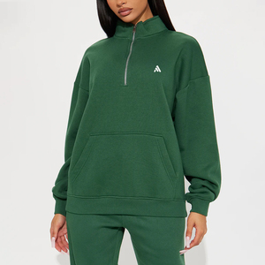 เสื้อสเวตเชิ้ตผู้หญิงขายดี แบบซิปครึ่งตัว สำหรับเล่นกีฬา ฟิตเนส คอตั้ง ทรงหลวม สวมใส่สบาย อุ่น - Product Image 3