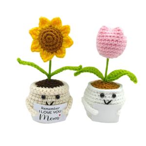 Muñecos de Ganchillo Hechos a Mano al por Mayor - Muñecos Abrazables de Girasol y Tulipán para Apoyo Emocional y Regalos - Product Image 5