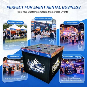 Machine <span class=keywords><strong>de</strong></span> jeu d'arcade <span class=keywords><strong>de</strong></span> défi <span class=keywords><strong>de</strong></span> réaction lumineuse Fast Reaction 4 Player Race to 100" pour la location d'événements <span class=keywords><strong>de</strong></span> carnaval et le team building - Product Image 1