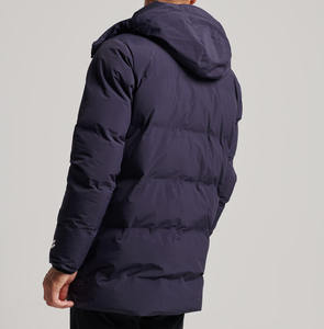 Chaqueta acolchada impermeable con logo estampado para hombre, color sólido, ropa informal de invierno, chaqueta cálida para hombre - Product Image 2