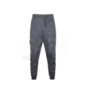 Survêtements de détresse pour hommes, de couleur unie, à prix de gros, survêtements de quantité minimale de commande bas pour hommes. - Product Image 3