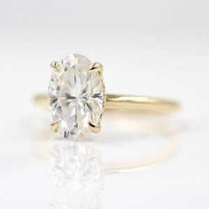 Anillo de diamante creado en laboratorio ovalado IGI, anillo de diamante cultivado en laboratorio de oro de 10K para boda y anillo o banda de compromiso - Product Image 2