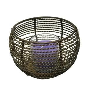 Vela de mimbre para decoración del hogar, bote de metal de lujo, tarros de vela, mesa superior, candelabro rústico antiguo - Product Image 1