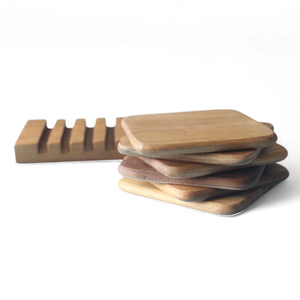 Top-list Natural Wood <b>Coasters</b> <b>Set</b> <b>of</b> <b>6</b> Customize Size <b>Coaster</b> with Holder for <b>Table</b> Decoration Items Wholesale Vietnam Factory - Product Image 5