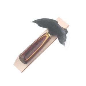 Couteau de travail du cuir avec manche en bois Couteau de coupe en cuir au design incurvé avec lame en acier à haute teneur en carbone Couteau à tête en cuir - Product Image 2