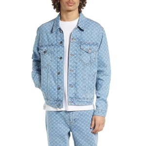 Wholesale Unisex Blank <b>Quilted</b> Denim Jacket High Street Eco-Friendly Winter Heated Plain Washed Vintage Black Custom Stand - Product Image 1