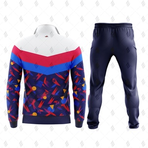 Conjunto Deportivo Informal de Alta Calidad con Chaqueta Cortavientos de Poliéster/Algodón con Costuras Personalizadas y Pantalones Deportivos Sólidos - Product Image 5