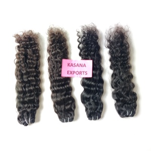 Extensiones de cabello humano vietnamita virgen natural 100% al por mayor, procesamiento sin trenzado, cutícula alineada, estilo ondulado natural - Product Image 1