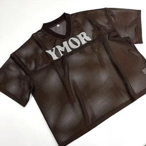 เสื้อเจอร์ซีย์อเมริกันฟุตบอลทรงโอเวอร์ไซส์ ระบายอากาศได้ดี สำหรับผู้ชาย เสื้อยืดตาข่ายแบบกำหนดเอง เสื้อสำหรับฝึกซ้อม - Product Image 4