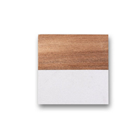 AZ ENTERPRISES AZE-356i Posavasos de Resina de Madera Natural Sólida, Rectangulares, con Acabado Epoxi Pulido a Mano, Resistentes al Agua y Duraderos
