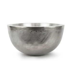 Cuenco decorativo de Metal plateado de lujo, centro de mesa minimalista moderno, acabado sólido, decoración del hogar, mesa de comedor, artículo de regalo - Product Image 4
