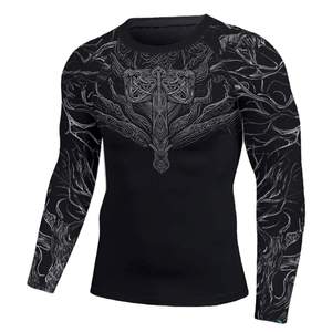 Rashguard haute performance personnalisé : chemise de compression à coutures renforcées pour les arts martiaux et l'entraînement intensif en salle de sport - Product Image 1