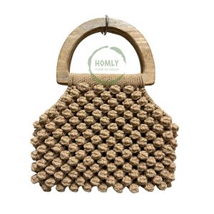 Pochette de style nouveau en matériau écologique sac de mode en macramé fait à la main design personnalisé de l'Inde - Product Image 1